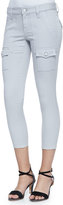 Thumbnail for your product : Joie So Real Cropped Stretch-Twill Pants, Light Smoke