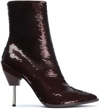 Emilio Pucci Sequined Suede Ankle Boots