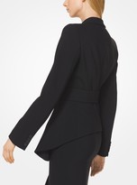 Thumbnail for your product : Michael Kors Collection Stretch Pebble-Crepe Draped Blazer