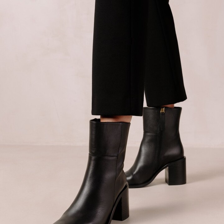 ALOHAS Julie Black Leather Boots - Black - ShopStyle
