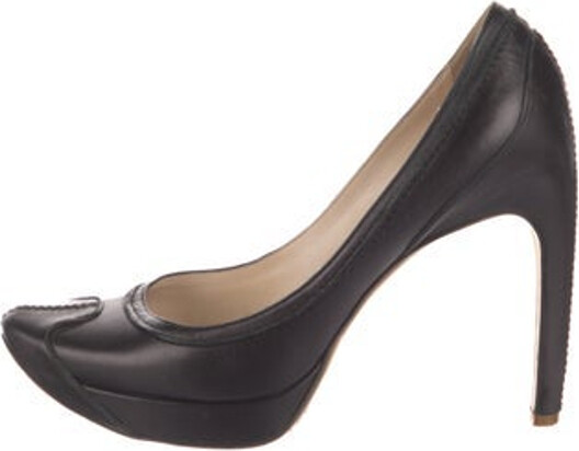 Celine Leather Pumps Black Semi-Pointed Toes Platform Unfortunately, due to restrictions, this item may not be eligible for shipping in all areas.