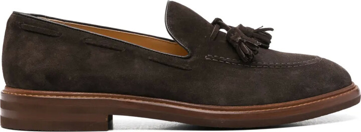 Brunello Cucinelli Tassel-Detail Suede Loafers