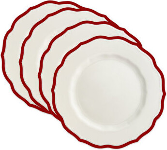 Caskata Stella Scalloped Crimson Salad Plate Porcelain