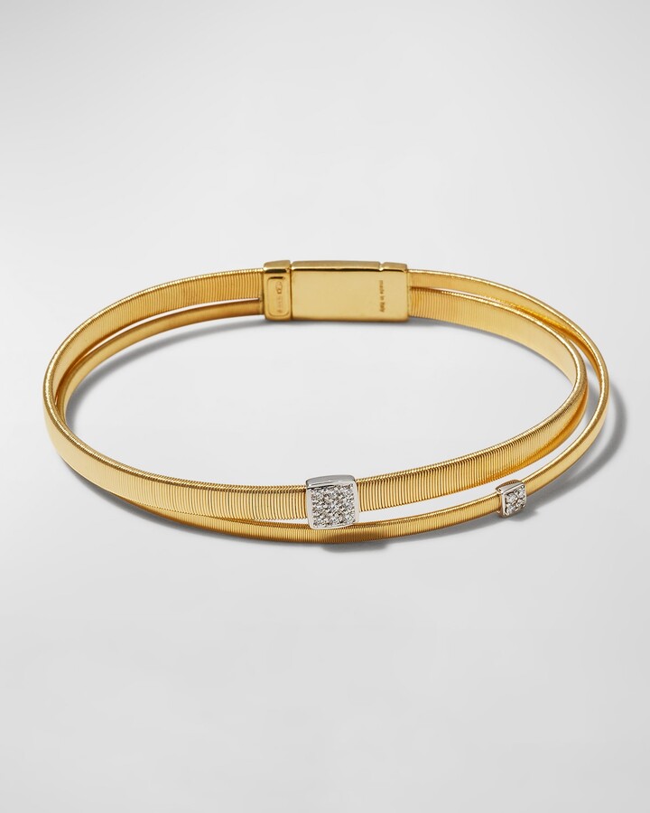Marco Bicego Masai 18K Yellow Gold 2-Strand Coil Bracelet with Diamonds