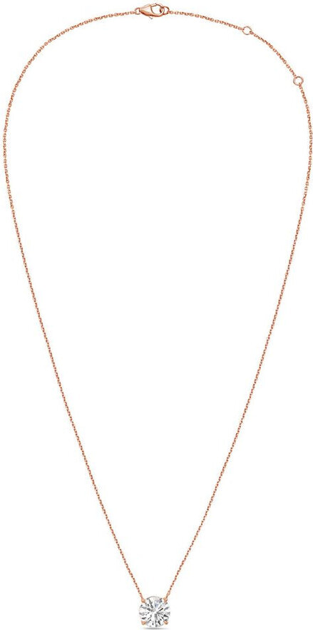 Diana M 14kt 8cts Lab Grown Diamond Solitaire Pendant 4 prong Round DEF color VS clarity excellent cut Chain: 16\