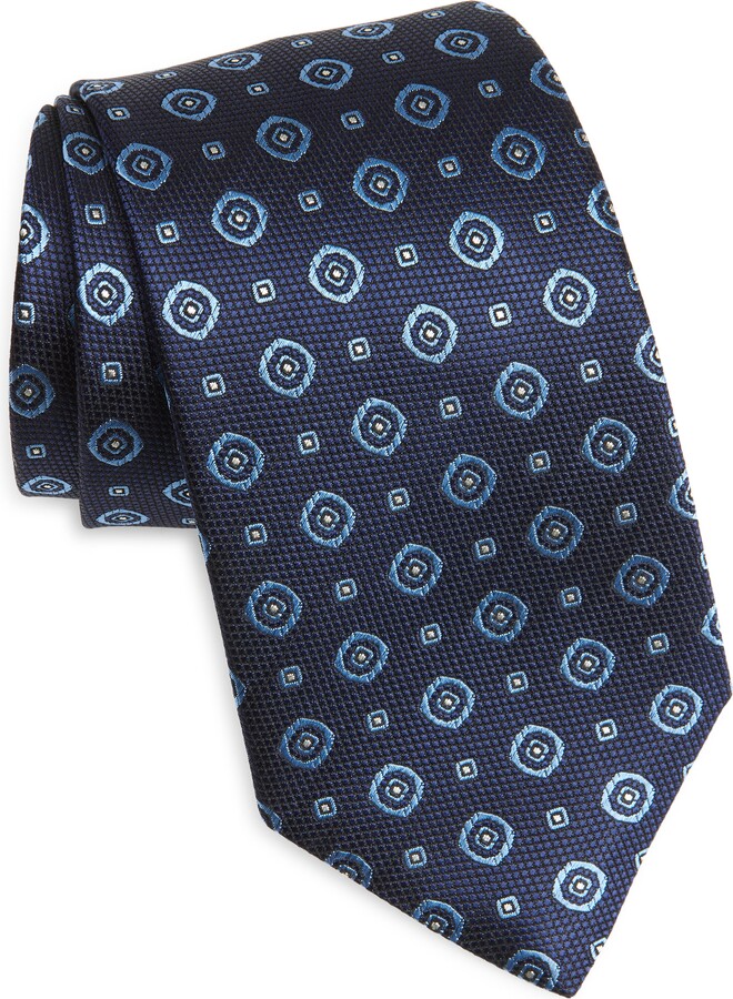 medallion silk tie