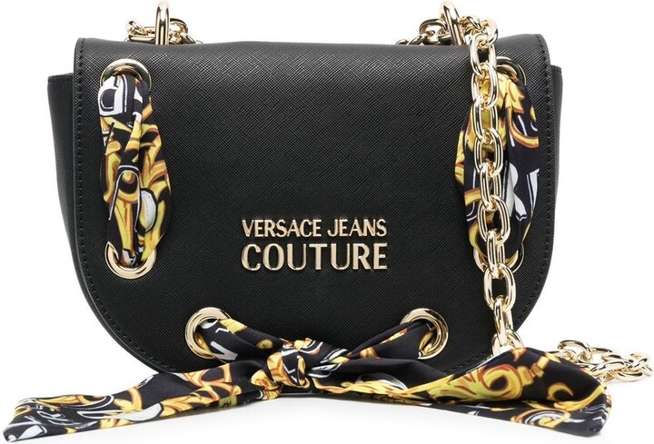 Buy Versace Jeans Couture Women Black VJC Branding & Scarf Detailed  Crossbody Bag Online - 735839