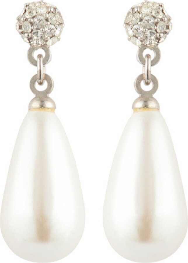 Susan Caplan Vintage 1990s Vintage Faux Pearl Drop Earrings