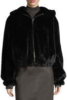 Thumbnail for your product : Helmut Lang Hooded Faux-Fur Bomber Jacket