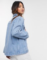 Thumbnail for your product : Wednesday's Girl oversized denim jacket in light wash