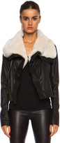 Thumbnail for your product : Rick Owens Beaver Classic Biker Leather Jacket in Black