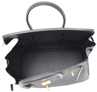 Hermes Black Epsom Leather Gold Hardware Birkin 30 Bag