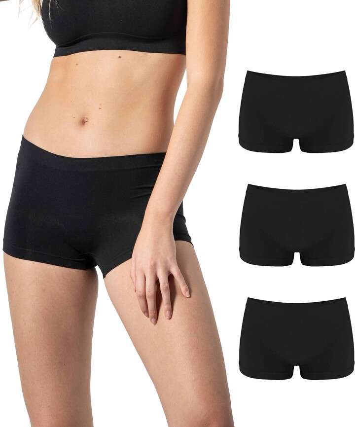 Risalti Womens Boxers Underwear Microfibre 3 Pack - Underwear Women Seamless  - ShopStyle Lingerie & Nightwear