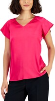 Thumbnail for your product : Nine West Women's Satin Tie-Back Flutter-Sleeve Top