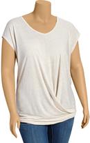 Thumbnail for your product : Old Navy Women's Plus Jersey Drape-Front Tops