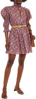 Thumbnail for your product : Philosophy di Lorenzo Serafini Gathered Floral-print Cotton-voile Mini Dress