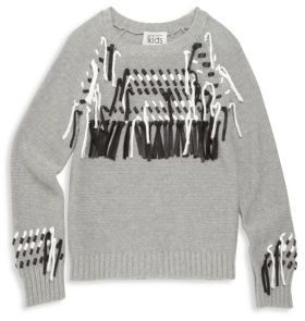 Autumn Cashmere Girl's Cotton Fringe Sweater