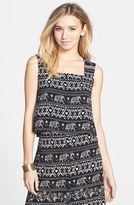 Thumbnail for your product : Lily White Print Crop Swing Tank (Juniors)