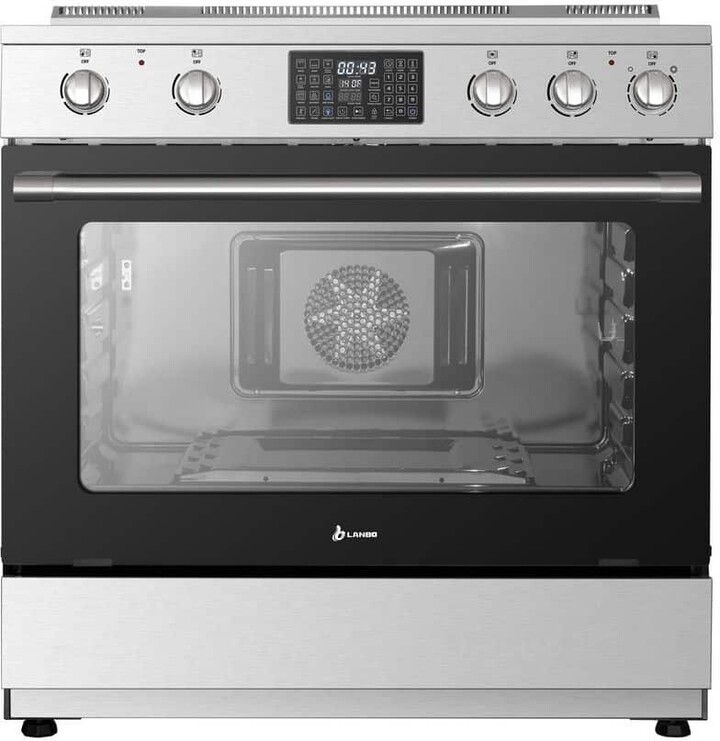 Lanbo 36 in. 5-Burners Air Fry Convection Oven Freestanding Electric Range with Rotisserie and Pizza