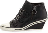 Thumbnail for your product : Ash Gin Bis Buckled Leather Wedge Sneaker