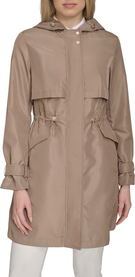 Cole Haan Hooded Trench Raincoat