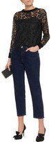 Thumbnail for your product : Alice + Olivia Jesse Macramé Lace And Ribbed Wool-Blend Sweater