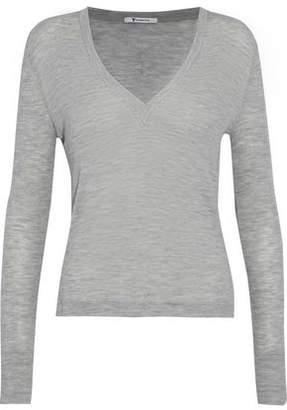 Alexander Wang T By Mélange Ribbed Wool Top