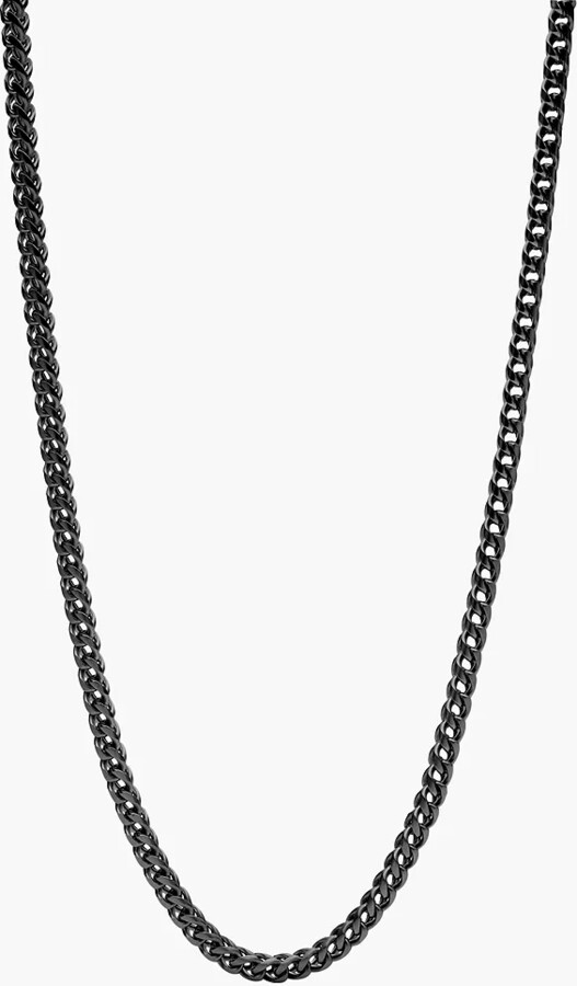 Steel Stainless Chain ShopStyle - JOF00660001 Necklace Black Fossil Outlet jewelry