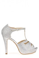 Thumbnail for your product : Miss Diva Catwalk T Bar Diamante Platform Sandal in Silver