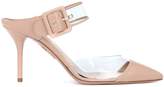 Thumbnail for your product : Aquazzura Optic 85 leather-trimmed mules