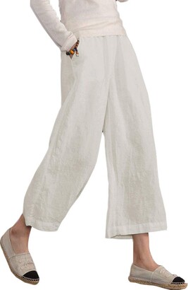 ECUPPER Women's Plus Size Elastic Waist Cotton Capri Pants Relaxed Loose  Casual Cropped Trousers White 2XL - ShopStyle Teen Girls' Dresses
