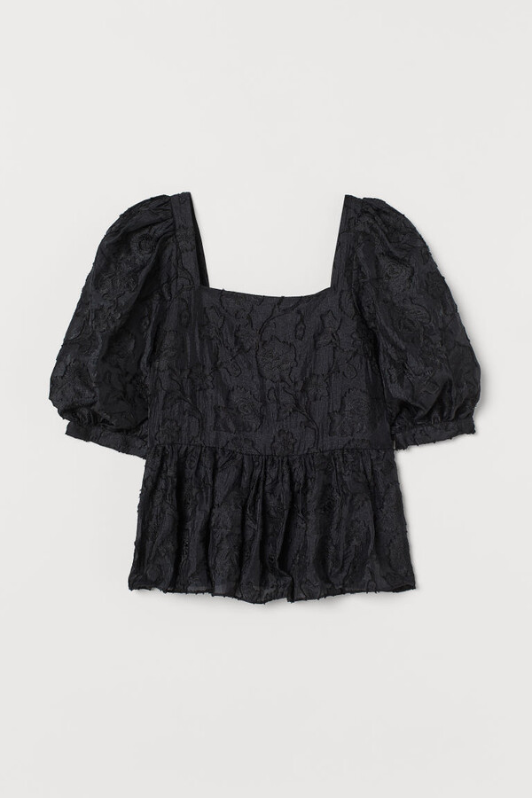 jacquard peplum top