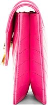 Thumbnail for your product : Saint Laurent Hot Pink Leather Quilted Envelope Clutch