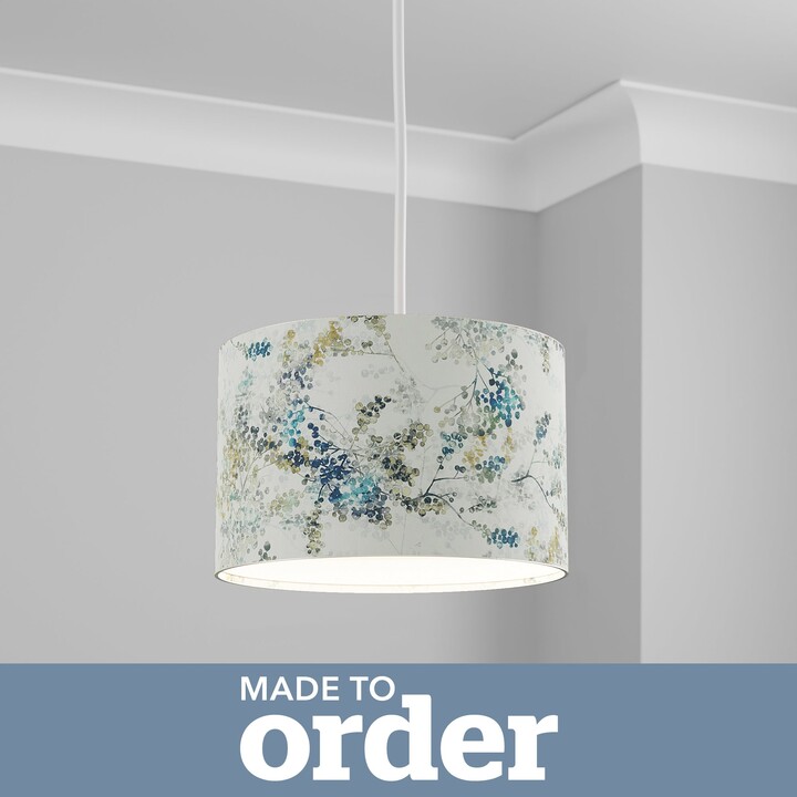 Dunelm Made To Order Cylinder Shade Navy Blue/White ShopStyle