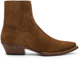 Thumbnail for your product : Saint Laurent Suede Lukas Western Boots in Hazelnut | FWRD