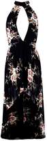 Thumbnail for your product : boohoo Dark Floral Chiffon Halter Maxi Dress