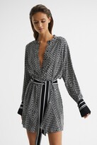 Thumbnail for your product : Reiss Stripe Cuff Printed Mini Dress