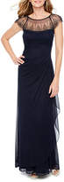 dj jaz cap sleeve beaded neck evening gown