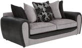 Thumbnail for your product : Fleur Fabric and Faux Snakeskin 3 Seater Scatter Back Sofa