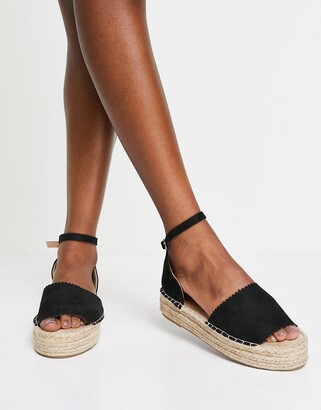 black flatform espadrilles