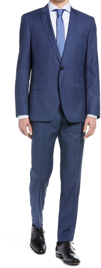 HUGO BOSS Huge/Genius Slim Fit Check Wool Suit - ShopStyle