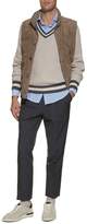 Thumbnail for your product : Brunello Cucinelli Stripe Trim V-Neck Sweater