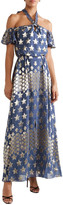 Thumbnail for your product : Temperley London Hetty Off-the-shoulder Metallic Fil Coupe Silk-blend Maxi Dress