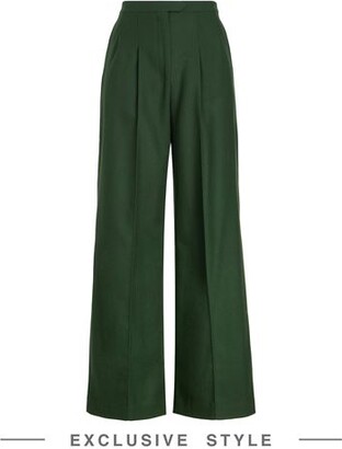 Dark Green Wool Pants | ShopStyle