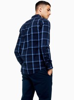 Thumbnail for your product : Topman Navy Mecca Check Shirt*