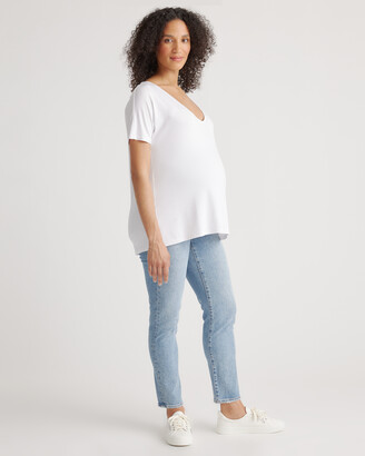Quince Bamboo Jersey Maternity V-Neck T-Shirt 2-Pack