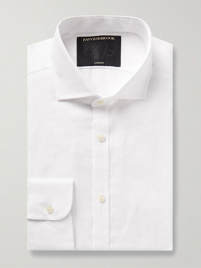 Favourbrook Bridford Cutaway-Collar Linen Shirt