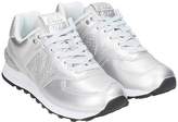 Thumbnail for your product : New Balance 574 Silver Leather Sneaker