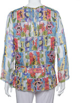 Thumbnail for your product : Chanel Multicolor Silk Pleated Detail Top L
