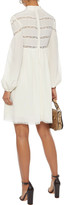 Thumbnail for your product : Zimmermann Lace-trimmed Silk Crepe De Chine Mini Dress